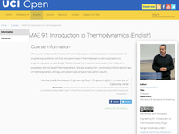 MAE 91: Introduction to Thermodynamics