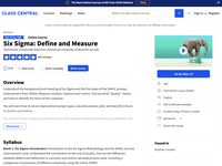Free Online Course: Six Sigma: Define and Measure from edX | Class Central