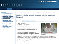 Chemistry 216 - The Synthesis and Characterization of Carbonyl Compounds