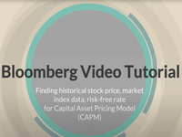 Bloomberg Video Tutorial:  Finding historical stock price, market index data, risk-free rate for Capital Asset Pricing Model (CAPM)