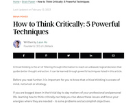 How to Think Critically: 5 Powerful Techniques
