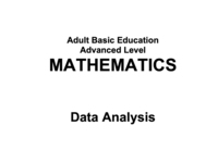 Advanced level mathematics : data analysis
