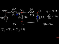 Node Voltage Method Circuit Analysis With Current Sources