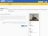 PubHlth 194A: Clinical and Translational Research Preparatory I