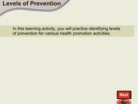 Levels of Prevention