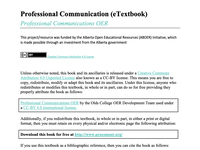 Professional communications OER : Modules 1-4 : overiew