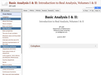 Basic analysis. I : introduction to real analysis, volume I