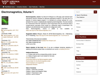 Electromagnetics, Volume 1