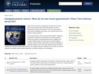 Intergenerational Justice: What do we owe future generations?