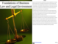 Foundations of Business Law and Legal Environment