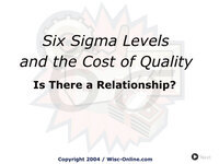 Six Sigma Levels and the Cost of Quality