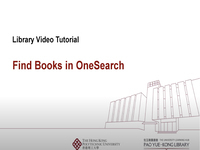 Find Books on OneSearch