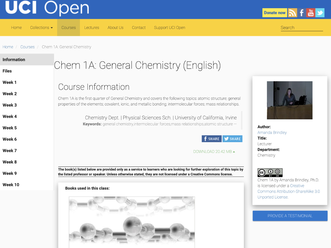 Chem 1A: General Chemistry