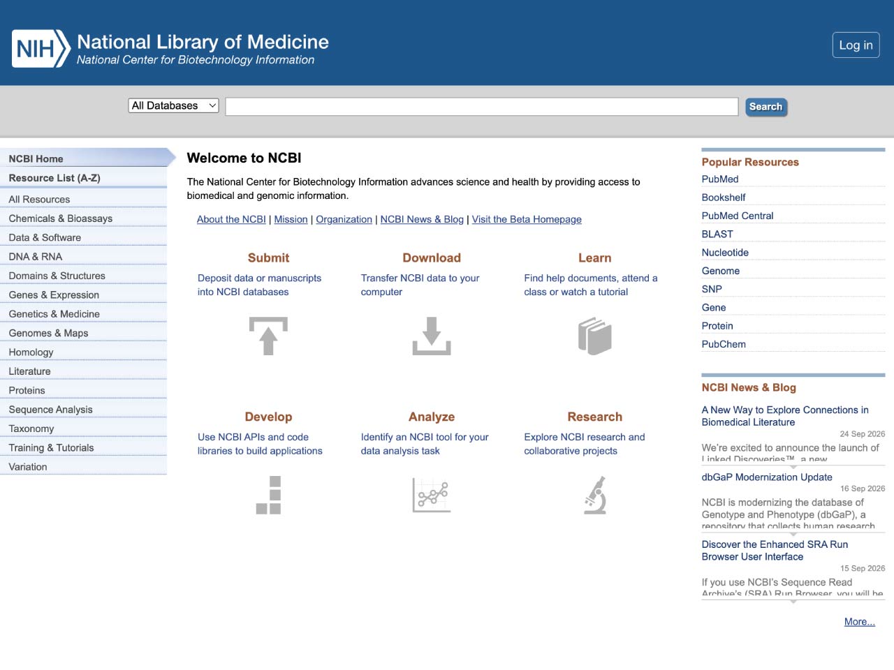 NCBI: National Center for Biotechnology Informaion