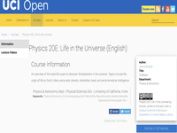 Physics 20E: Life in the Universe