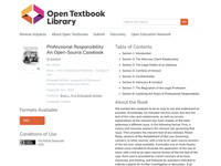 Professional Responsibility: An Open-Source Casebook