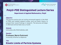PolyU-PDE distinguished lecture series: kinetic limits of particle systems