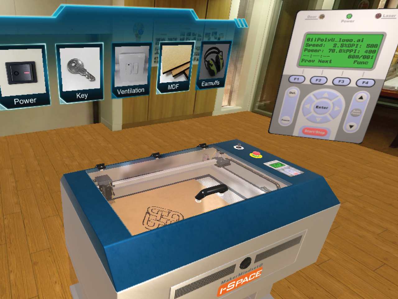 link to i-Space: Student Project - VR Training for Laser Cutter Operation