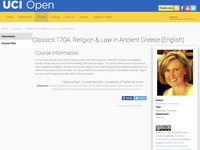 Classics 170A: Religion & Law in Ancient Greece